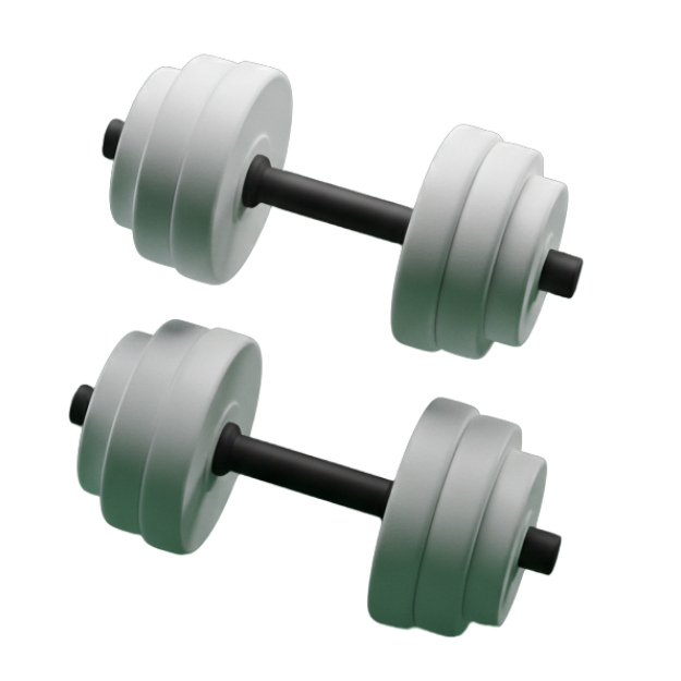 Halteres representando musculação